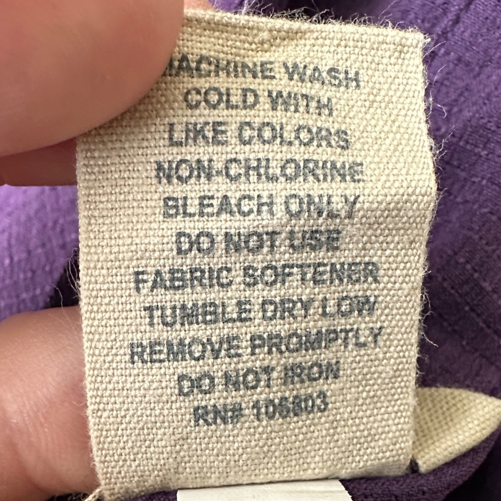 💜 Duluth Trading Tunic Dress XL Purple Roll Tab Sleeve Casual - Picture 8 of 9